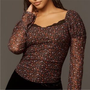 Anthropologie MAEVE MUTTON-SLEEVE SCOOP-NECK
DITSY FLORAL TOP